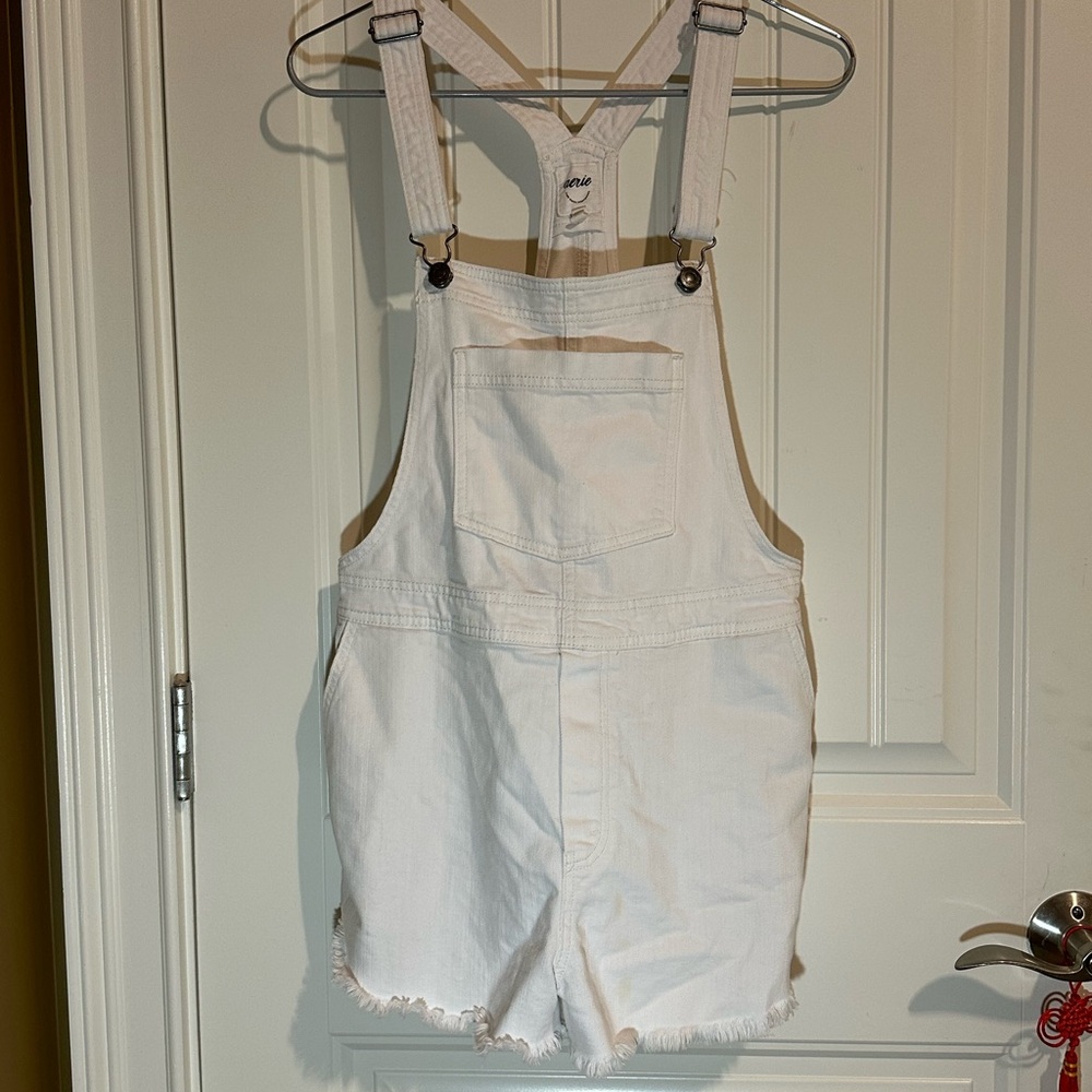 White aerie overalls